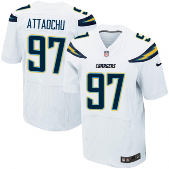 Men's Nike Los Angeles Chargers #97 Jeremiah Attaochu Elite White NFL Jersey - Ujersey