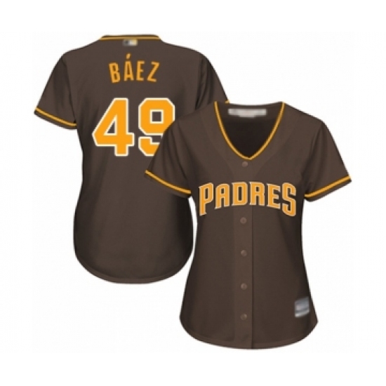 Women's San Diego Padres #49 Michel Baez Authentic Brown Alternate Cool Base Baseball Player Jersey - Ujersey