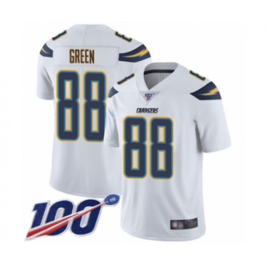 Men's Los Angeles Chargers #88 Virgil Green White Vapor Untouchable Limited Player 100th Season Football Jersey - Ujersey