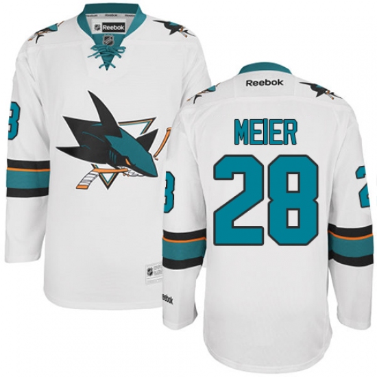 Women's Reebok San Jose Sharks #28 Timo Meier Authentic White Away NHL Jersey - Ujersey