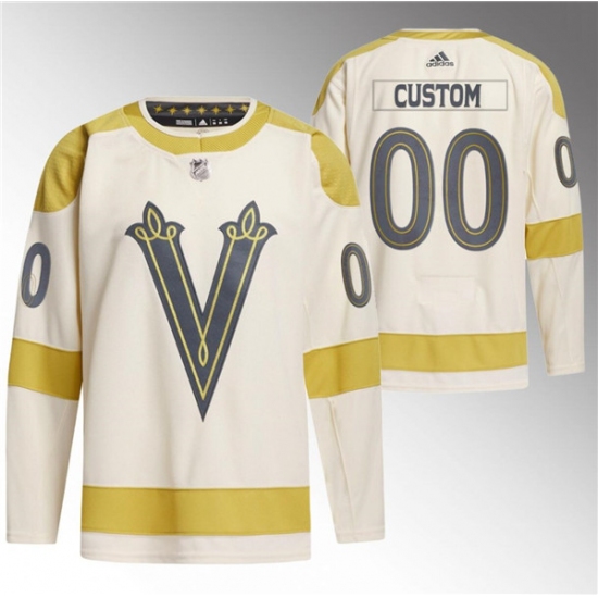Men's Vegas Golden Knights Active Player Custom Cream 2024 Winter Classic Breakaway Stitched Jersey - Ujersey