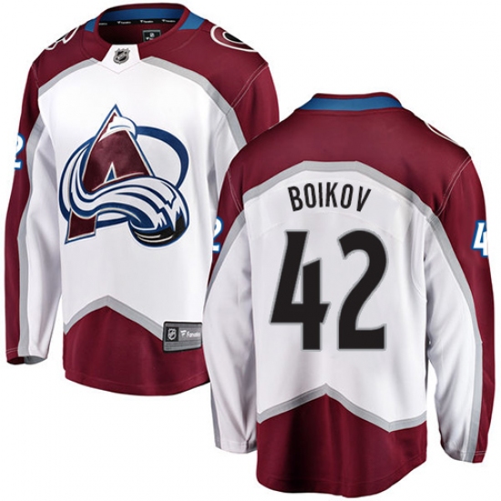 Men's Colorado Avalanche #42 Sergei Boikov Fanatics Branded White Away Breakaway NHL Jersey - Ujersey
