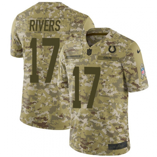 Youth Nike Indianapolis Colts #17 Philip Rivers Camo Stitched NFL Limited 2018 Salute To Service Jersey - Ujersey