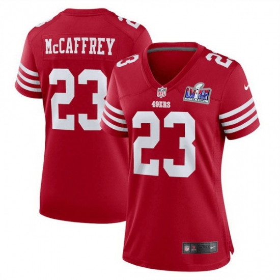 Women's San Francisco 49ers #23 Christian McCaffrey Red 2023 F U S E Vapor Untouchable Limited Stitched Football 2024 Super Bowl LVIII Jersey - Ujersey