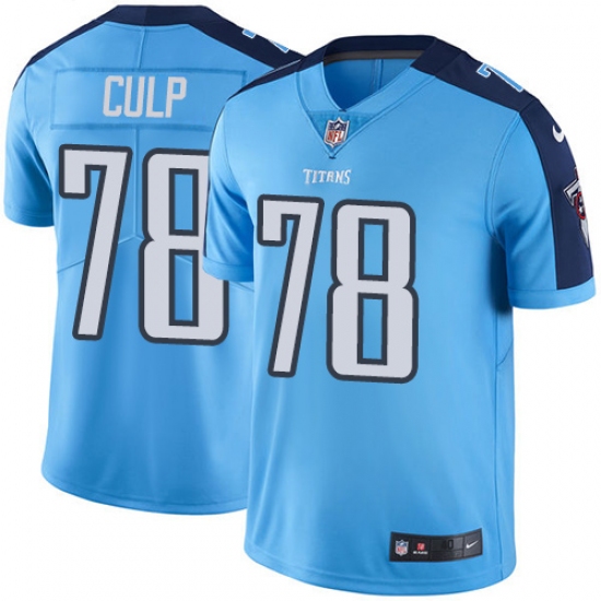 Men's Nike Tennessee Titans #78 Curley Culp Elite Light Blue Rush Vapor Untouchable NFL Jersey - Ujersey