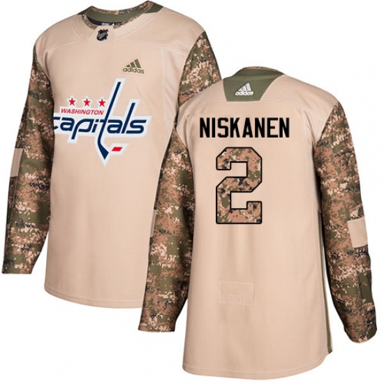 Youth Adidas Washington Capitals #2 Matt Niskanen Authentic Camo Veterans Day Practice NHL Jersey - Ujersey