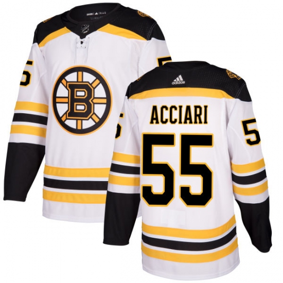 Youth Adidas Boston Bruins #55 Noel Acciari Authentic White Away NHL Jersey - Ujersey