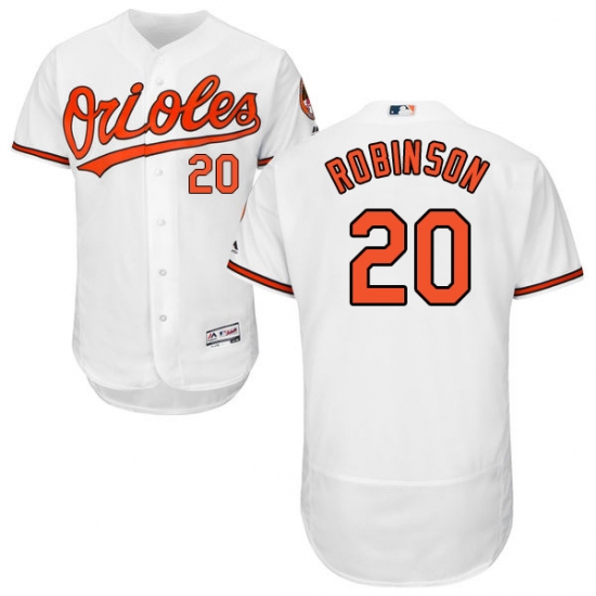 Men's Majestic Baltimore Orioles #20 Frank Robinson White Home Flex Base Authentic Collection MLB Jersey - Ujersey