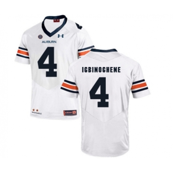Auburn Tigers 4 Noah Igbinoghene White College Football Jersey - Ujersey