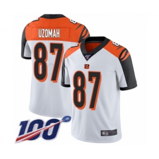 Men's Cincinnati Bengals #87 C.J. Uzomah White Vapor Untouchable Limited Player 100th Season Football Jersey - Ujersey