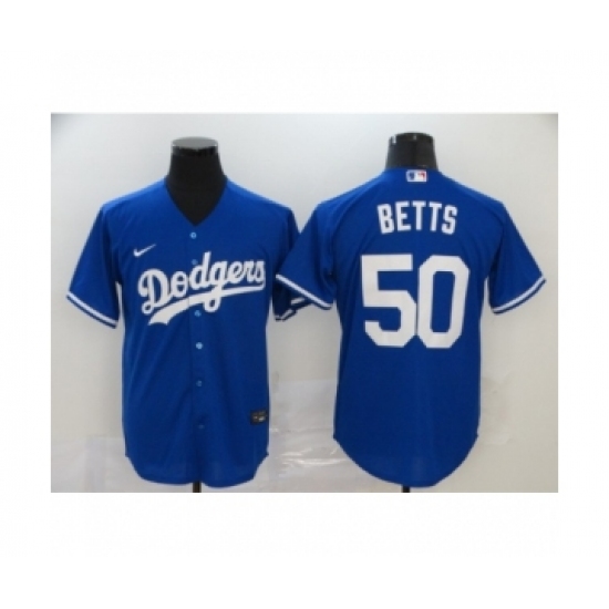 Men's Los Angeles Dodgers #50 Mookie Betts Royal 2020 Cool Base Jersey - Ujersey