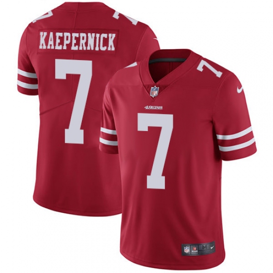 Youth Nike San Francisco 49ers #7 Colin Kaepernick Red Team Color Vapor Untouchable Limited Player NFL Jersey - Ujersey