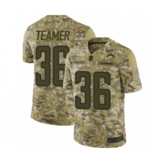 Youth Los Angeles Chargers #36 Roderic Teamer Limited Camo 2018 Salute to Service Football Jersey - Ujersey
