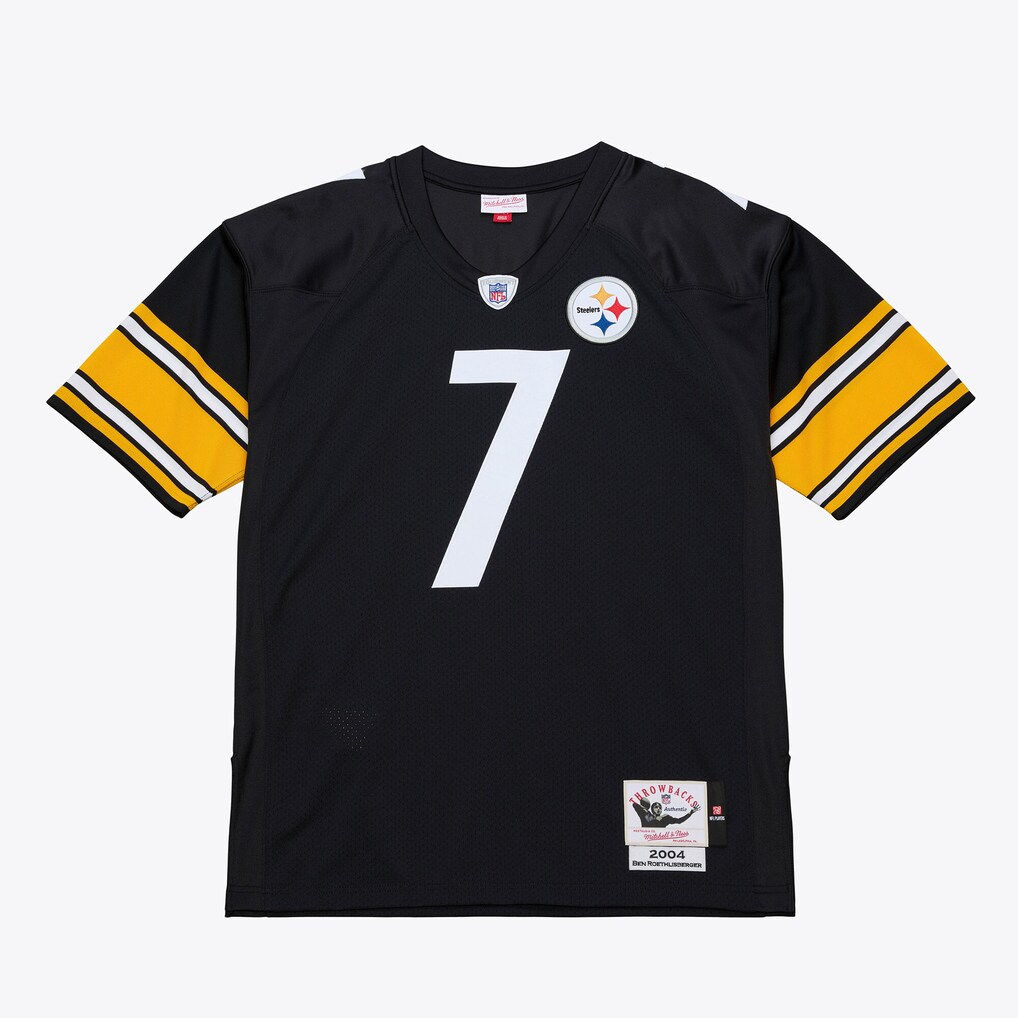 Men's Pittsburgh Steelers Ben Roethlisberger Mitchell & Ness Black 2004 Authentic Throwback Jersey - SUjersey01