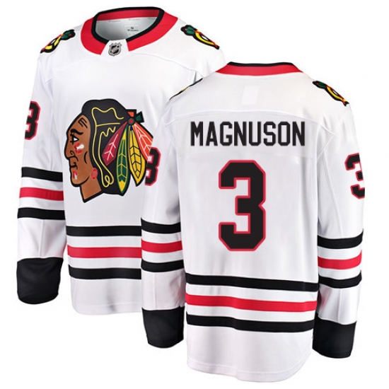 Youth Chicago Blackhawks #3 Keith Magnuson Fanatics Branded White Away Breakaway NHL Jersey - Ujersey