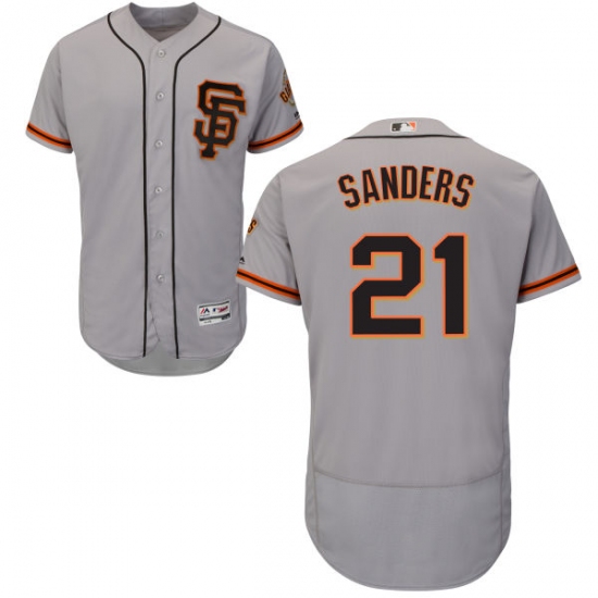 Men's Majestic San Francisco Giants #21 Deion Sanders Grey Alternate Flex Base Authentic Collection MLB Jersey - Ujersey
