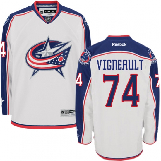 Youth Reebok Columbus Blue Jackets #74 Sam Vigneault Authentic White Away NHL Jersey - Ujersey