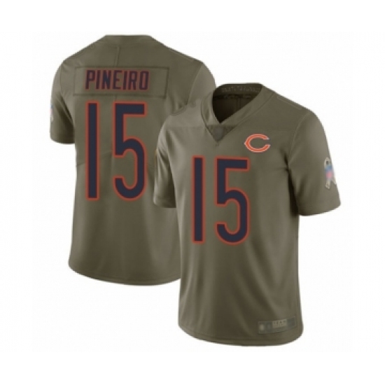 Youth Chicago Bears #15 Eddy Pineiro Limited Olive 2017 Salute to Service Football Jersey - Ujersey