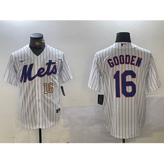 Men's New York Mets #16 Dwight Gooden White Cool Base Stitched Jerseys - Ujersey