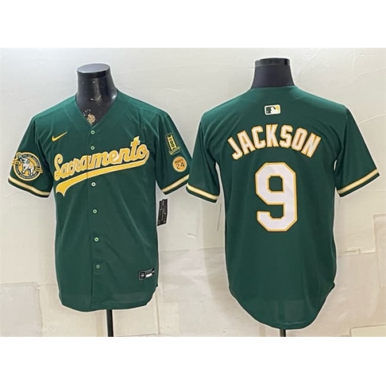 Men's Oakland Athletics #9 Reggie Jackson 2026 Green Alternate Sacramento Celebrating 125 Years Vapor Limited Stitched Baseball Jersey - Ujersey