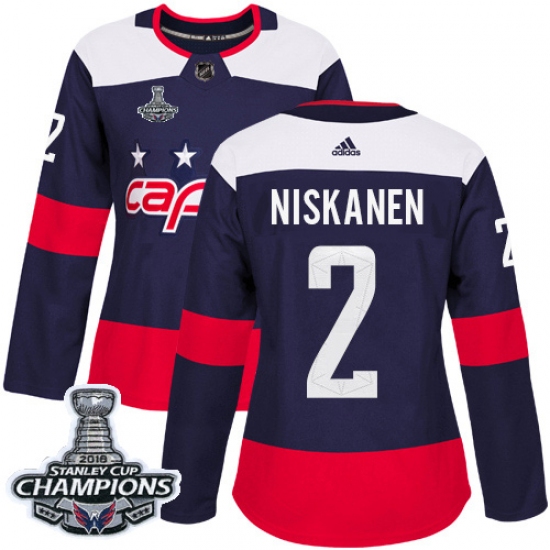 Women's Adidas Washington Capitals #2 Matt Niskanen Authentic Navy Blue 2018 Stadium Series 2018 Stanley Cup Final Champions NHL Jersey - Ujersey