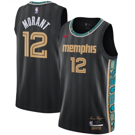 Youth Memphis Grizzlies #12 Ja Morant Nike Black 2020-21 Swingman Jersey - Ujersey