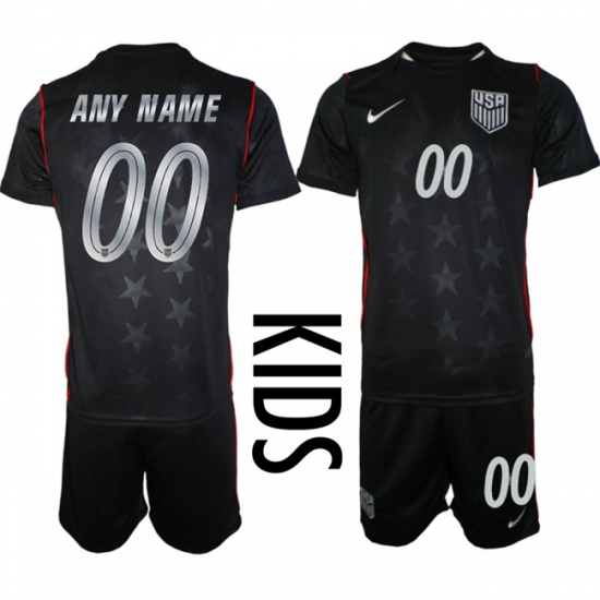 Youth United States Custom Black 2026 Away Soccer Jersey Suit - Ujersey