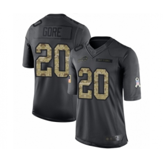 Men's Buffalo Bills #20 Frank Gore Limited Black 2016 Salute to Service Football Jersey - Ujersey