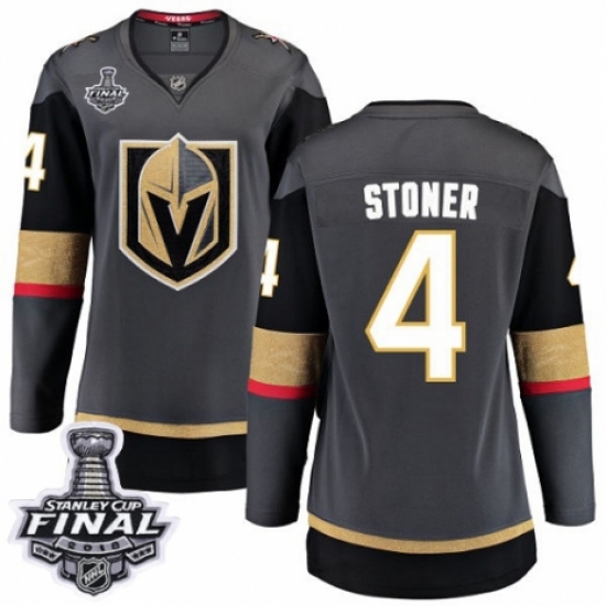 Women's Vegas Golden Knights #4 Clayton Stoner Authentic Black Home Fanatics Branded Breakaway 2018 Stanley Cup Final NHL Jersey - Ujersey