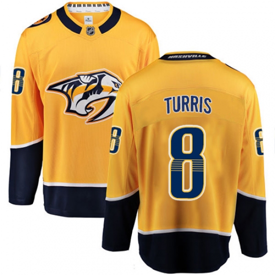 Men's Nashville Predators #8 Kyle Turris Fanatics Branded Gold Home Breakaway NHL Jersey - Ujersey