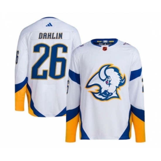 Men's Buffalo Sabres #26 Rasmus Dahlin White 2022-23 Reverse Retro Stitched Jersey - Ujersey