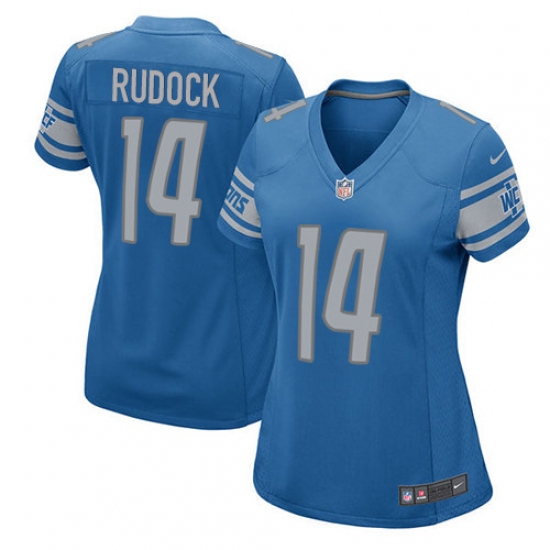 Women's Nike Detroit Lions #14 Jake Rudock Game Light Blue Team Color NFL Jersey - Ujersey