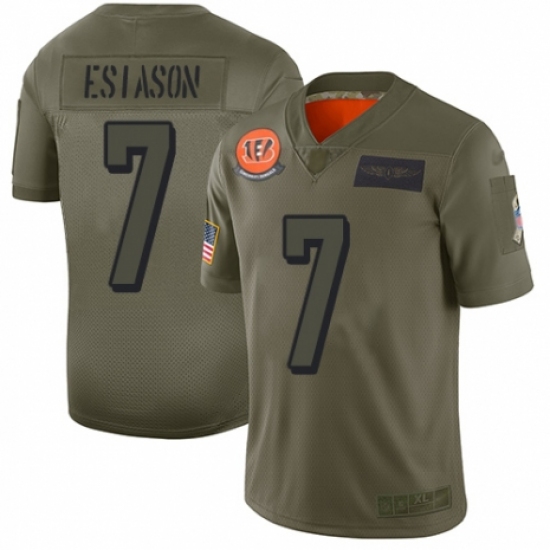 Women's Cincinnati Bengals #7 Boomer Esiason Limited Camo 2019 Salute to Service Football Jersey - Ujersey