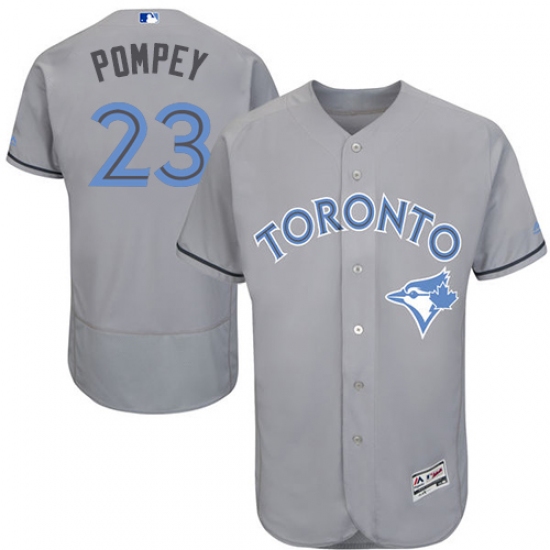 Men's Majestic Toronto Blue Jays #23 Dalton Pompey Authentic Gray 2016 Father's Day Fashion Flex Base MLB Jersey - Ujersey
