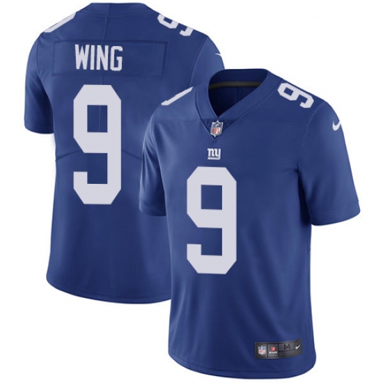 Men's Nike New York Giants #9 Brad Wing Royal Blue Team Color Vapor Untouchable Limited Player NFL Jersey - Ujersey