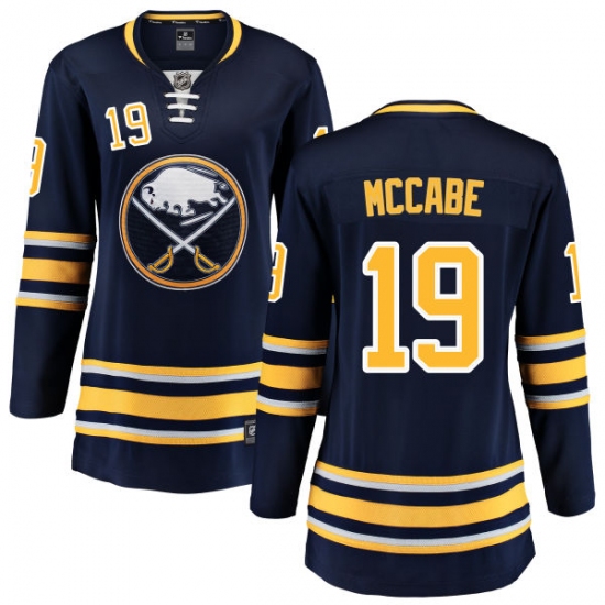 Women's Buffalo Sabres #19 Jake McCabe Fanatics Branded Navy Blue Home Breakaway NHL Jersey - Ujersey