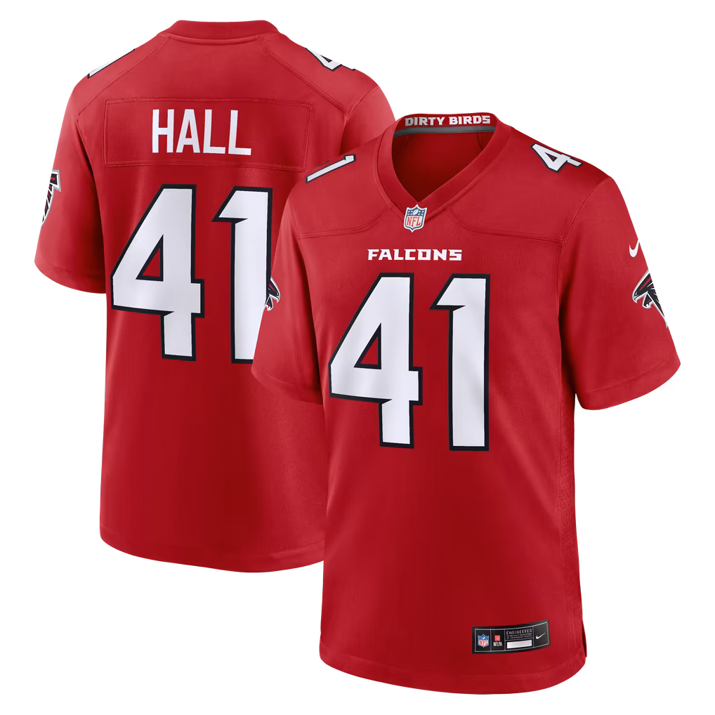Men's Atlanta Falcons Darren Hall Nike Red Team Game Jersey - U-jersey