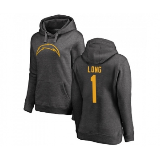 Football Women's Los Angeles Chargers #1 Ty Long Ash One Color Pullover Hoodie - Ujersey NHL