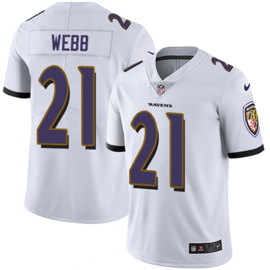 Men's Nike Baltimore Ravens #21 Lardarius Webb White Vapor Untouchable Limited Player NFL Jersey - Ujersey