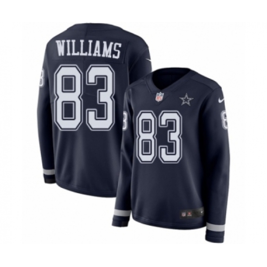 Women's Nike Dallas Cowboys #83 Terrance Williams Limited Navy Blue Therma Long Sleeve NFL Jersey - Ujersey