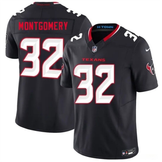Men's Houston Texans #32 David Montgomery Navy 2nd Alternate 2026 F.U.S.E. Vapor Limited Stitched Football Jersey - Ujersey