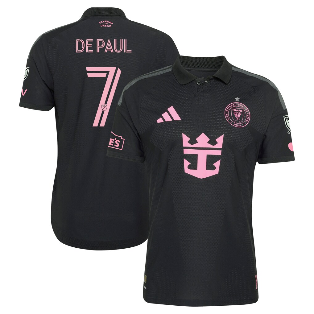 Men's Inter Miami CF Rodrigo De Paul adidas Black 2026 Presagio On-Field Authentic Patch Jersey - Ujersey