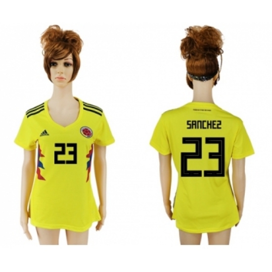 Women's Colombia #23 Sanchez Home Soccer Country Jersey