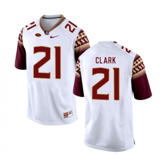 Florida State Seminoles 21 Corey Clark White College Football Jersey - Ujersey