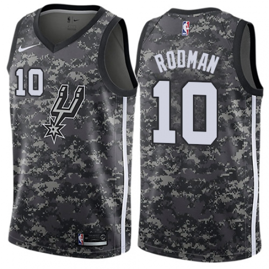 Men's Nike San Antonio Spurs #10 Dennis Rodman Authentic Camo NBA Jersey - City Edition - Ujersey