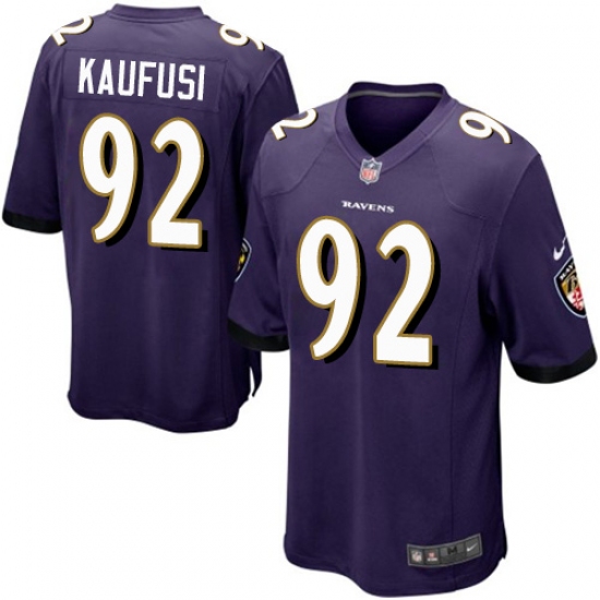 Men's Nike Baltimore Ravens #92 Bronson Kaufusi Game Purple Team Color NFL Jersey - Ujersey