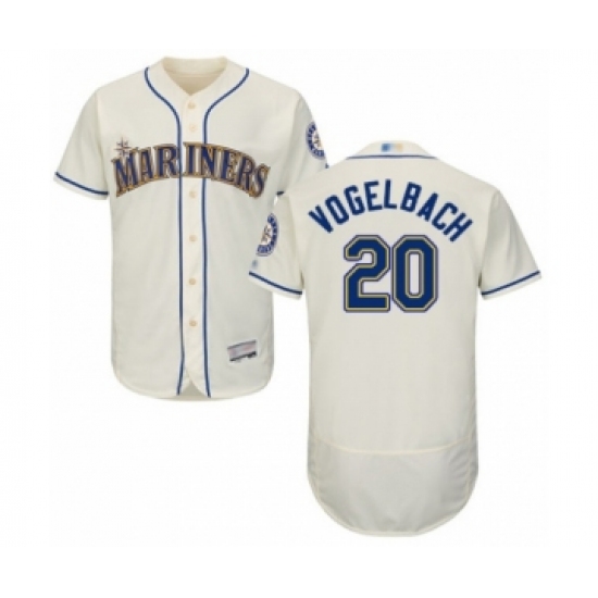 Men's Seattle Mariners #20 Daniel Vogelbach Cream Alternate Flex Base Authentic Collection Baseball Player Jersey - Ujersey