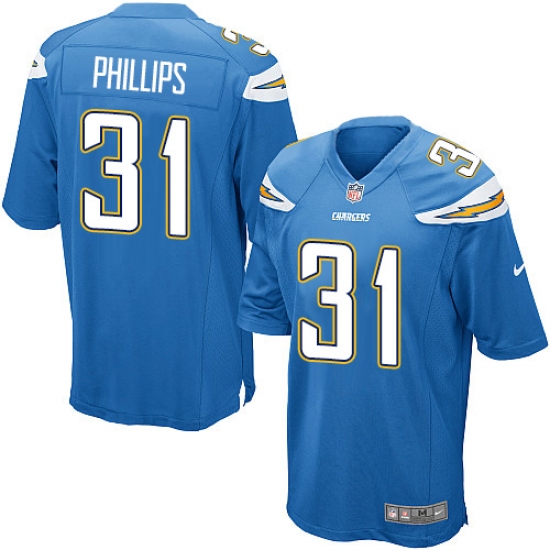 Men's Nike Los Angeles Chargers #31 Adrian Phillips Game Electric Blue Alternate NFL Jersey - Ujersey