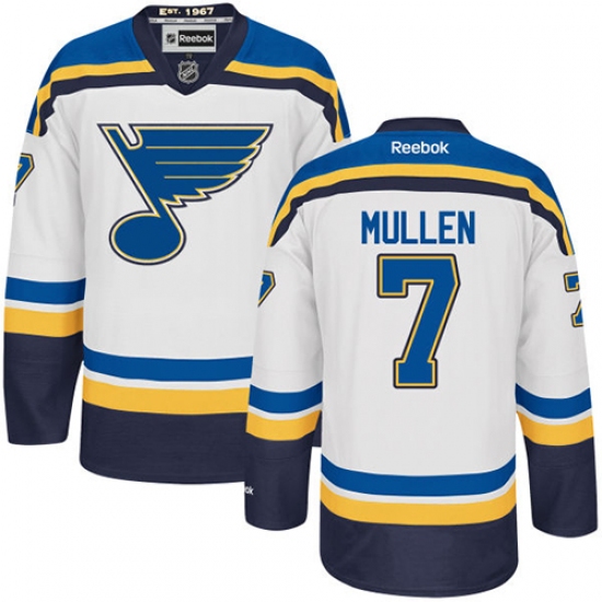 Youth Reebok St. Louis Blues #7 Joe Mullen Authentic White Away NHL Jersey - Ujersey