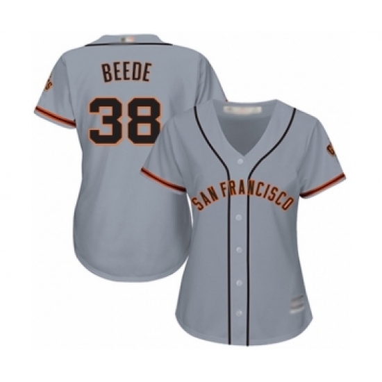 Women's San Francisco Giants #58 Tyler Beede Authentic Grey Road Cool Base Baseball Player Jersey - Ujersey